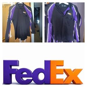 Two EXTRA SMALL SIZE FedEx work shirts.